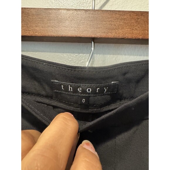 Theory Women Dress Pants Wool Black Flare Leg Julianne Tailor Trousers Sz 0 NWT - Picture 5 of 11